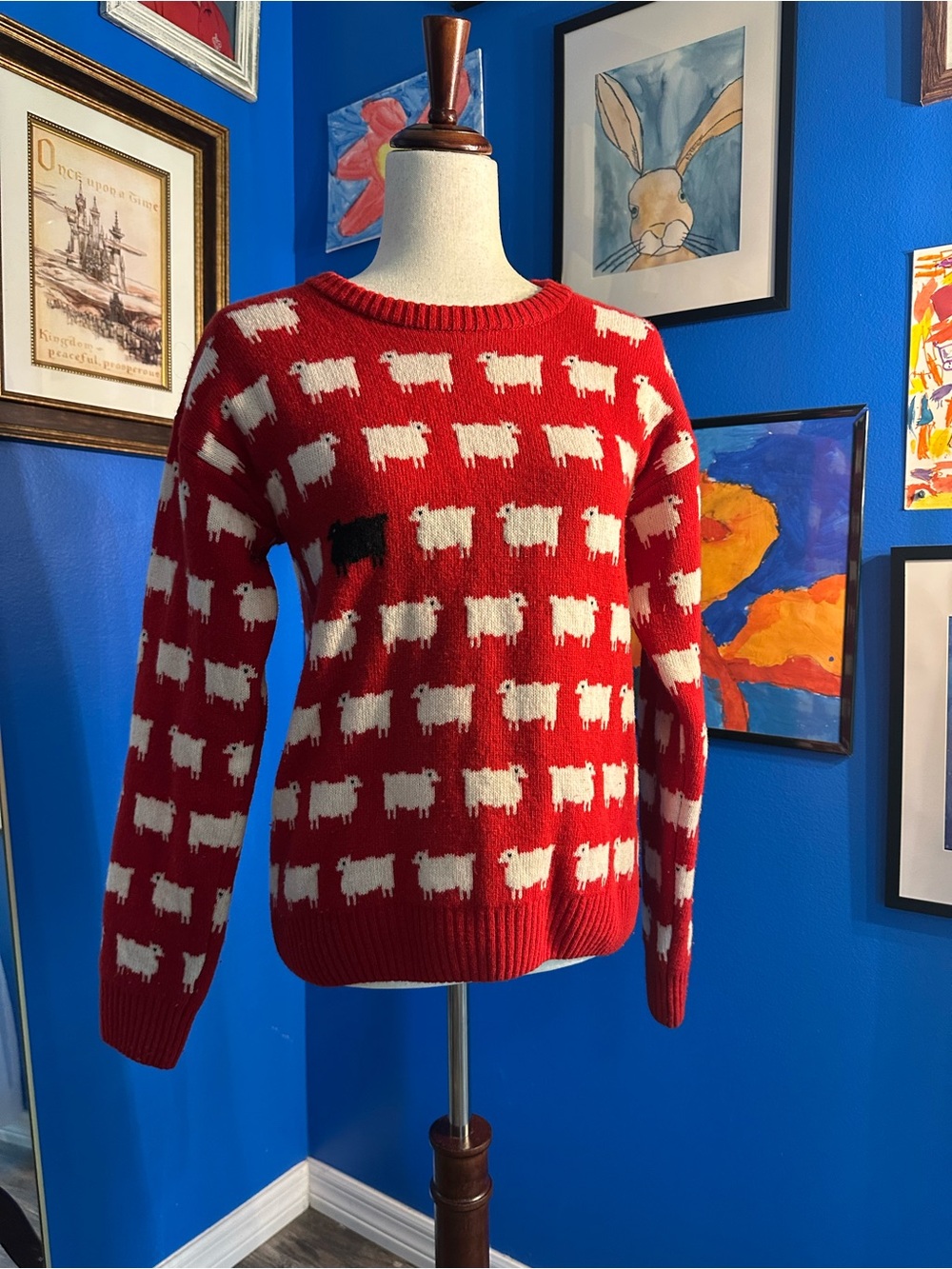 Vintage Warm & Wonderful Black Sheep Sweater Princess Diana Original 1979 Small
